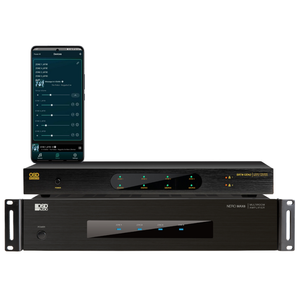MAX8 + SRT4 4 Zone App Controlled Bundle | OSD Audio